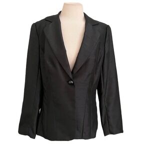 NWT Andre Oliver blazer Sz 10  jacket Black Long  sleeve Business